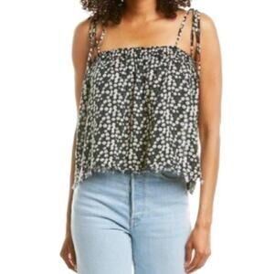 NWT Elan Navy Floral Tie Up Tank